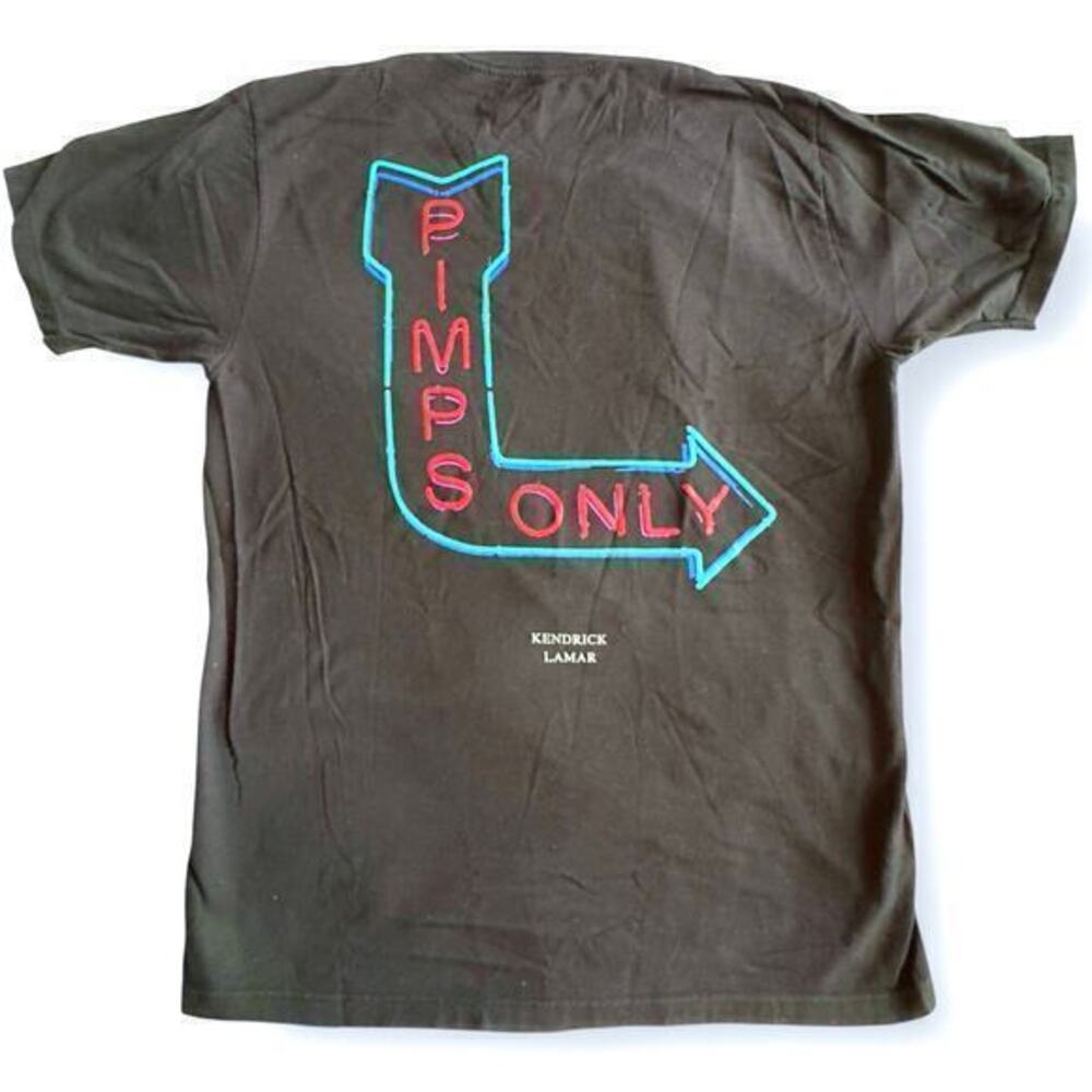 Kendrick Lamar x TDE Pimps Only Neon Sign Medium T-Shirt Authentic 2016 Tee